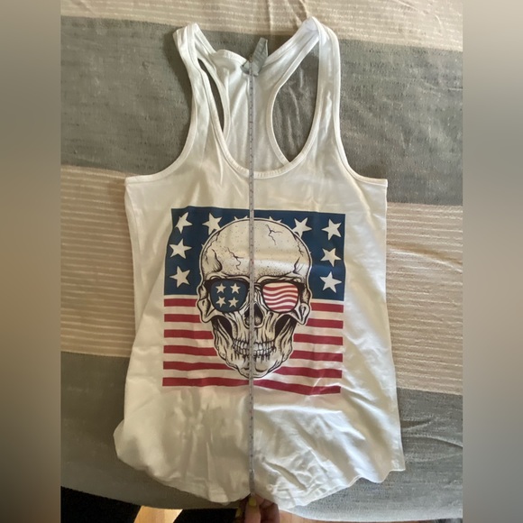 Women’s Small Cotton Heritage American Flag Skull Tank Brand New No Tags - Picture 3 of 4